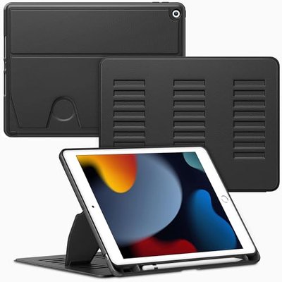 VIKESI Case for iPad 9th / 8th / 7th Generation 10.2 inch (2021/2020/2019 Released),Multiple Angles Magnetic Stand Cover,Shockproof Back,Pencil Holder,and Auto Sleep/Wake,Purple