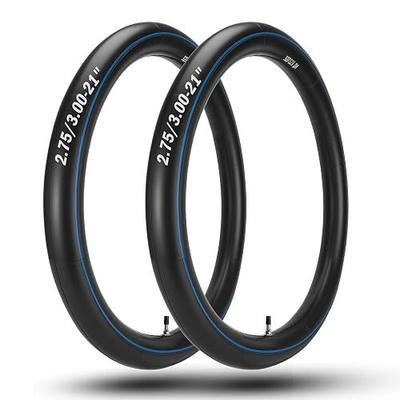 (2-Pack) 2.75/3.00-21" Inner Tubes 80/100-21 or 90/90-21 Heavy Duty Dirt Bike Inner Tubes, 2mm Thick, TR4 Valve, Fits HondaAfrica Twin CRF230, CRF250, CR250 Kawasaki KLR, KDX200 and More