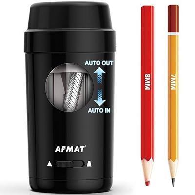 AFMAT Electric Pencil Sharpener, Auto in & Out, Fully Automatic Pencil Sharpener for Colored Pencils, Rechargeable Hands-Free Sharpeners for φ7-8mm Pencils, Good for Classroom/Home PSX8(Black)