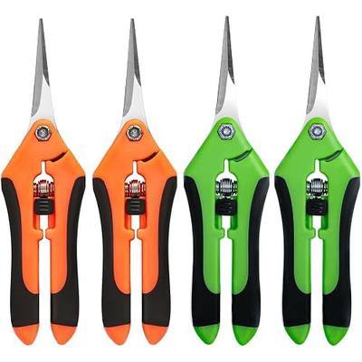EWPJDK 4 Pack Garden Shears, Stainless Steel Shears Gardening Tools, Scissors, Garden Clippers, Pruning Shears for Gardening Shears & Scissors (Orange Green)
