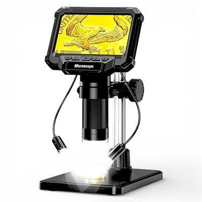 4.3" LCD Digital Coin Microscope with 2 Side Lights | For coin dates, mint marks and error checks; side lighting reduces shadows on raised details.