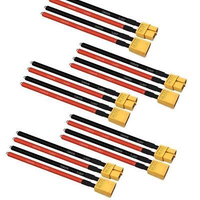 5 Pairs XT30 Connector Plug XT30 Male and Female connector Xt30 Plug adapter equipped with 10cm 16AWG wire for Li battery connection/quadcopter/remote vehicle/and model boat.(xt 30 )