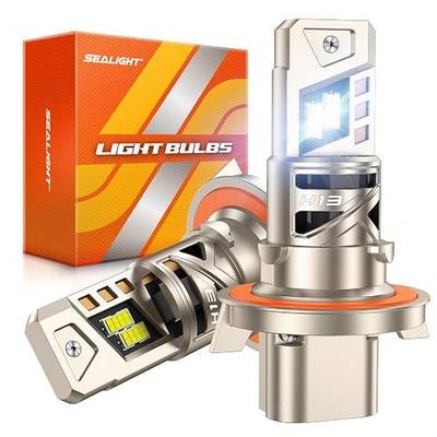 SEALIGHT H13/9008 Bulbs, 52,000LM 1000% Bright S6 Pro H13 Bulb with 2025 4th-Core LED Chips, Ultra 80,000hrs+ Lifespan 9008 Drving Light, 6500K White 1:1 Design Size Plug and Play Fog Light, Pack of 2