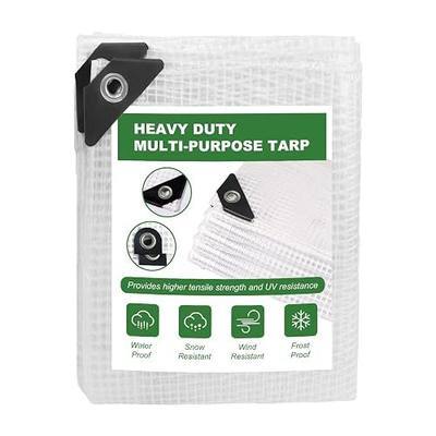 18 Mil Greenhouse Cover, 10x18 FT Clear Heavy Duty Greenhouse Tarp, UV Resistant Waterproof Chicken Coop Cover Tarp with Grommets for Garden, Farms, Nursery