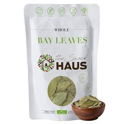 The Snack Haus Whole Bay Leaves 2 oz – Dried Turkish Laurel Leaves for Slow Cooking, Soups, Stews & Rice – Aromatic Bay Leaf Seasoning – Natural Mediterranean Herb – Resealable Pouch
