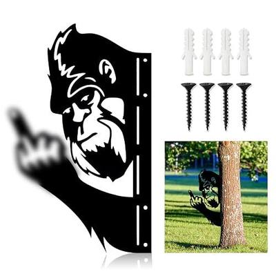 15 Inch Bigfoot Yard Decor, Funny Metal Sasquatch Sign for Fence | Funny Bigfoot metal sign for fences, trees, posts, porches, cabins, garages, yards and man caves