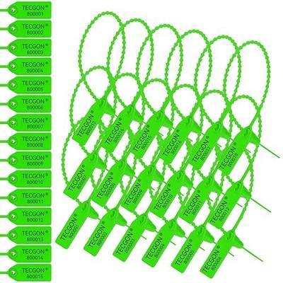 100 Pack Plastic Tamper Seals Fire Extinguisher Tags Security Tags Seals Safety Numbered Zip Ties Labels Safety Disposable Self Locking Signage 9.84 inch Length