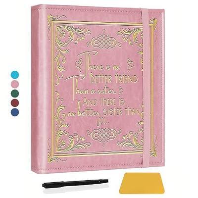 Sisters Photo Album for 3x5 4x6 5x7 Pictures DIY Memory Leather Cover Album Bestie Gifts BFF Photo Album Book Soul Sisters Gifts (Album better friend-Pink)