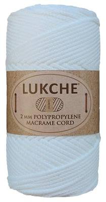 Polyester Macrame Cord 2mm x 125 Yards, 100% Polypropylene Premium Macrame Rope, Colorful Yarn Crochet Macrame Bag Craft for Wall Hangers, Bags, Bottom Plates, Carpets (Snow White, 1 Skein)