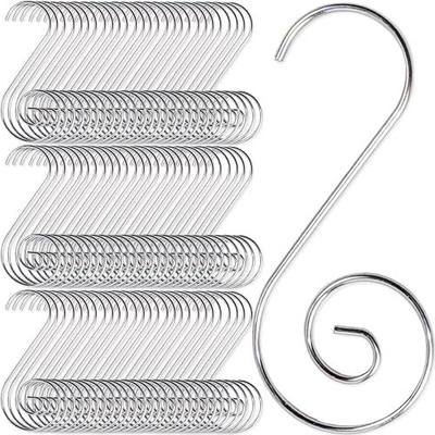 TIHOOD 200PCS 2inch Ornament Hooks, Christmas Ornament Hangers, Christmas Tree Hanger Baubles Ball Metal Hooks Xmas Decoration S Hooks (Silver)