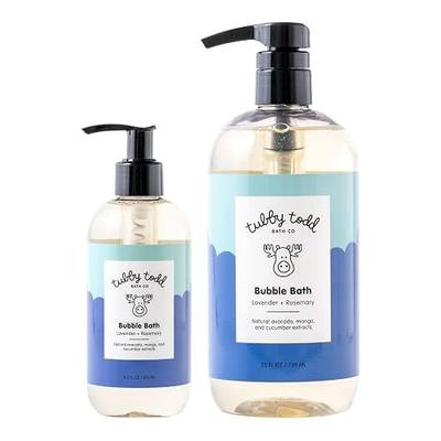 Tubby Todd Bubble Bath for Kids, Toddlers and Babies | Hypoallergenic, Non-Irritating, Sensitive Skin, 2 Pack, 25 fl oz and 8 fl oz, Lavender Rosemary