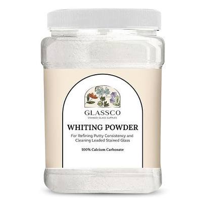 Whiting Powder for Stained Glass | Fine, 100% Calcium Carbonate | Removes Glazing Oils, Flux & Excess Putty, Polishes Lead Came | for Cementing & Clean-Up of Stained & Leaded Glass, 16oz
