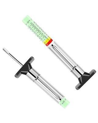 GODESON Tire Tread Depth Gauge, Fluorescent Color-Coded Tread Depth Gauge in 1/32 Inch,Pocket Clip Tyre Wear Measure Tool for Car, Semi Truck, Motorcycle Tire Check, Glow-in-The-Dark(Pack of 2)