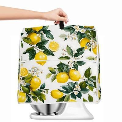 Kitchen Dust Cover Compatible with 4.5 5 6 8 quart Stand Mixer, Kitchen Appliance Protective Covers with Top Handle and Pocket (Fresh Lemon Garden, For All 6-8 qt Mixer)