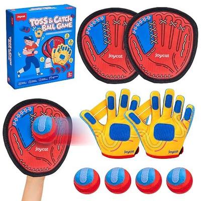 JoyCat Toss and Catch Ball Game for 3-12 Year Old | 2 Baseball Gloves for Kids, 2 Paddles for Adult or Kids, Outdoor Toys for Family Camping, Beach & Yard Games, Kids Gifts