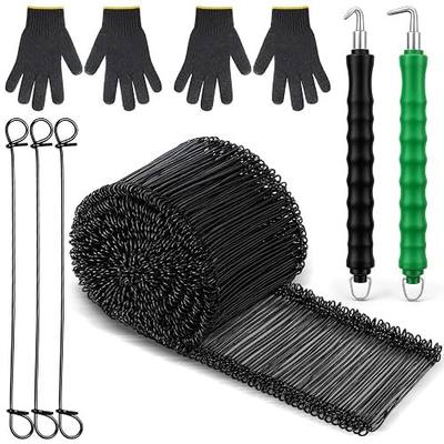 Kathfly 1004 Pcs 6 Inch Double Loop Rebar Tie Set 1000 Pcs 16 Gauge Rust Resistant Steel Ties 2 Semi Automatic Rebar Hooks 2 Pairs of Gloves Ideal for Fixing Structures Construction Projects