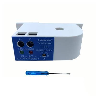 Current Sensing Switch, Normally Open AC Sensor 0.2-50A Detectable, High Precision Monitoring Relay(F006)