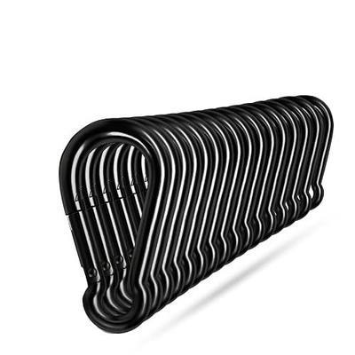 Black Carabiner Clip, Heavy Duty Spring Snap Hook Quick Link for Outdoor Camping, Hiking, Fishing, Swing Set, Hammock, Keychain