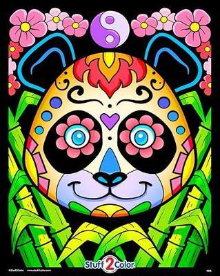 Stuff2Color Panda Smiles - Fuzzy Coloring Poster - All Ages Coloring for Kids, Toddlers, Teens, and Adults (Great for Arts and Crafts Coloring Time, After School, or as a Family Activity)