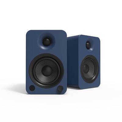 Kanto YU4 Powered Speakers with Bluetooth and Built-in Phono Preamp | 140W Peak Power | 1" Silk Dome Tweeter and 4" Kevlar Driver | Auto Standby and Startup | Remote Included | Pair | Matte Blue