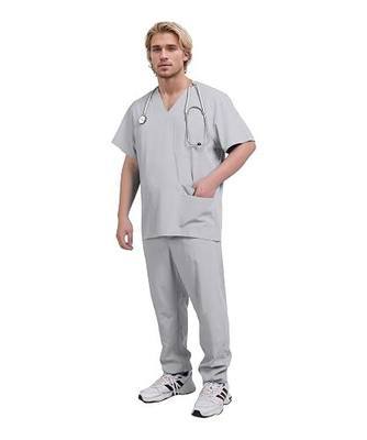Scrubs Medical Uniform Man Scrubs Set Medical Scrubs Top and Pants,5-Pocket Top and 5 Pocket Pants