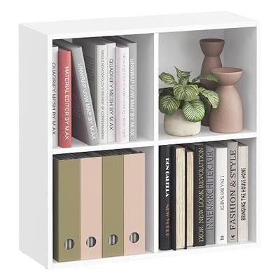 VASAGLE Bookcase Cube Shelf with 4 Compartments, 9.4 x 26 x 26 Inches | Bookshelf storage shelf, Cloud White, CUSTOS Collection, ULBC476W01