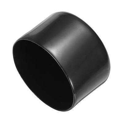 uxcell 2pcs Rubber End Caps 63mm(2 1/2 Inch) ID x 40mm(1 9/16 Inch) H Vinyl Round Tube Bolt Cap Cover Screw Thread Protectors Black, 40mm Height