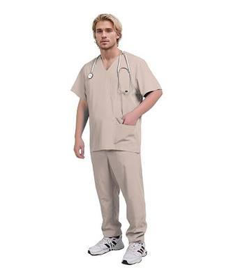 Scrubs Medical Uniform Man Scrubs Set Medical Scrubs Top and Pants,5-Pocket Top and 5 Pocket Pants