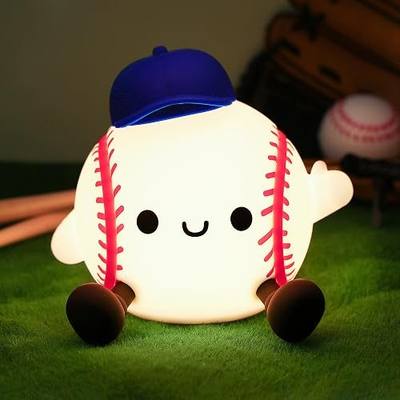 Attivolife Baseball Night Light, Baseball Gifts for Boys, Soft Silicone Nursery Bedroom Bedside Decor Dimmable Rechargeable LED Touch Lamp, Baby Kid Teen Sport Lover Athlete Christmas Birthday Gifts