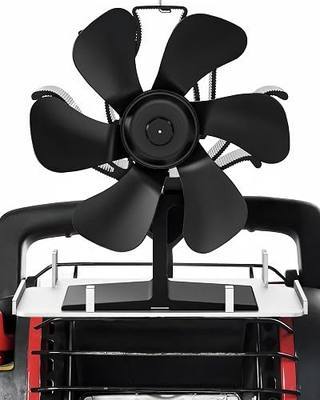 Wood Stove Fan Heat Powered: Fireplace Fan with Bracket Tray Fixed on Propane Heater - 6 Blades Thermal Fan for Log/Electric Wood Stove Burner Hot Tent Camping/Picnics/Indoor Use