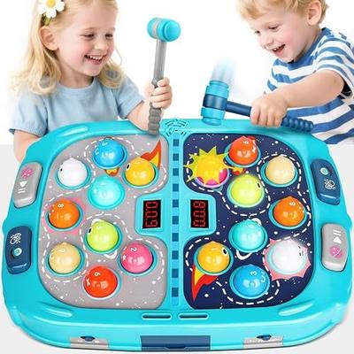 WAYKEE Whack Game Mole,Toy Gift for 3-12 Year Old Toddler Boys Girls | Interactive Learning Toys for 3 4 5 6+ Year Old Boys Girls Equipped with Double Hammers,Sound and Light