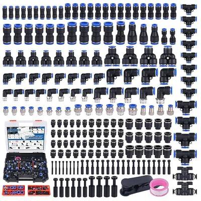 200 PCS Quick Connect Air Hose Fitting Assortment Kit,Push to Connect Fittings 1/8" 1/4" 3/8" 1/2" NPT Thread Pneumatic Air Line Quick Connect Quick Release Fitting Kit