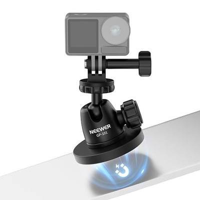 NEEWER Basics Magnetic Action Camera Mount for Car Video Recording, GP-101 | Compatible with GoPro DJI Action 6 Osmo 360 Pocket 4P 4 3 Xtra Muse Insta360 Luna Ultra X5 X4 X3 Ace Pro AKASO Accessories