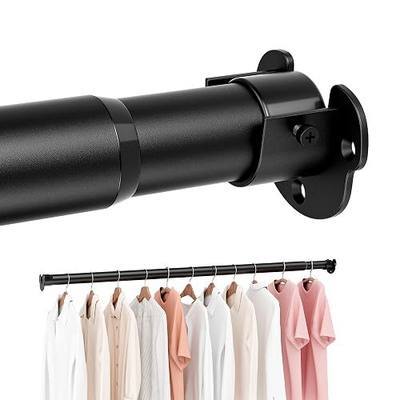 ENJOYBASICS 17-67" Heavy Duty Closet Rod for Hanging Clothes, Black | Adjustable Clothes Rod, Thick Sturdy Metal, No Sagging, Easy to Install, Holds 66lbs, Multi-Use for Closet Laundry