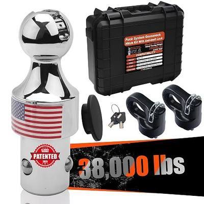 Anti-Theft Lock 60639 Puck System Gooseneck Hitch Kit with Suitcase for F250 F350 F450 Silverado 2500/3500HD, Sierra 2500/ 3500HD, Titan XD, 2-5/16" gooseneck Ball, Two Safety Chain Anchors, 38000lbs