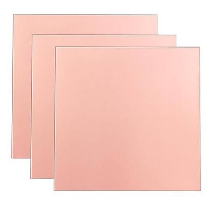 3 Pack 99.9% Pure Copper Sheet,4"x4" 24Gauge(0.5mm) Thickness, Film Attached Copper Plate, Prefect for Jewelry, Crafts, modelers Electronic Components, Architectural Decoration