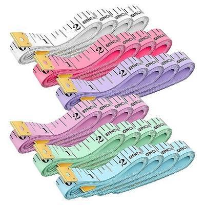 24 Pack Soft Measuring Tape for Sewing - 6 Colors, Dual Scale 60 in/150 cm | Cloth fabric tape measures with metal ends for sewing, body measurements, tailoring, crafts, classes, and home use