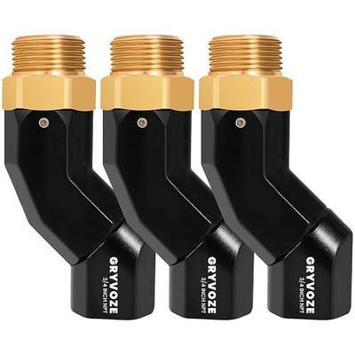 3PCS 3/4" NPT Fuel Hose Swivel, 360° Multi-Plane Rotation | Upgraded Thickened Nut, for Fuel Nozzles and Diesel, Gasoline & Water Transfer, Brass Coupler and Zinc Alloy Body