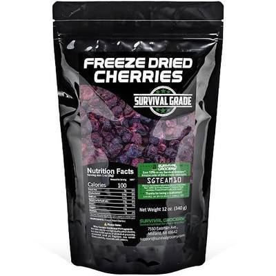 Freeze-Dried Sweet Cherries - Unsweetened, No Preservatives, Nutrient-Dense - Bulk & Multi-Pack Options by Survival Grocery® (12 oz./1 Resealable Bag)