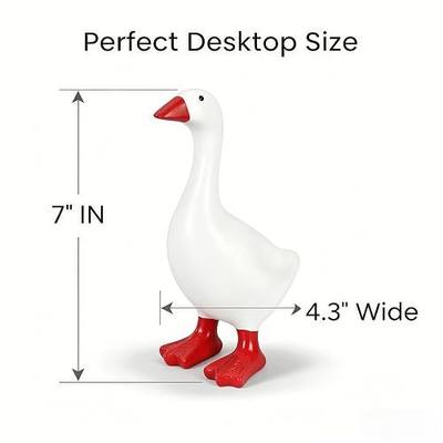 Desk Goose 7 Inch Mini Desktop Goose Statue Office Desk Decor | 7-inch desktop goose decor for office and home. Magnetic beak holds small accessories like keys and clips. Fun gift idea