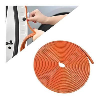 16 FT Car Door Edge Trim for Exterior Protection, Orange | rubber sealing profile, press-on channel setup, check trim thickness, fits most cars SUVs and trucks, exterior accessory