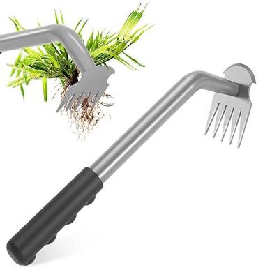 Walensee Weed Puller Tool - Durable Weeding Tool for Dandelions & Crabgrass | Manganese Steel 5-Tine Head, Ergonomic Rubber Grip, Efficient Uprooting, Ideal for Vegetable Gardens & Backyards
