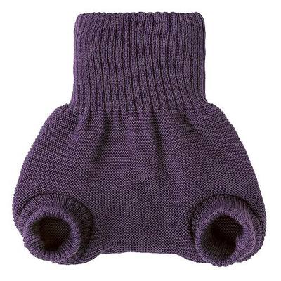 EcoAble Organic Merino Wool Diaper Cover Pull-On for Babies and Toddlers, Breathable Overnight Cloth Diaper Cover with Natural Lanolin, Made in Germany, Newborn to 6 Years, EU 86-92, Aubergine
