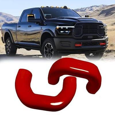 Tow Hook Covers Compatible with 2019 2020 2021 2022 2023 2024 2025 2026 Ram 2500/3500 Accessories - Tow Hitch Covers Fit for Ram Truck Accessories - Upgrade Design, Silicone Rubber (Red)