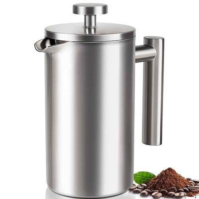 French Press 34 OZ, Durable Stainless Steel French Press Coffee Maker | Double-Wall Insulated Coffee Presses for Travel Camping Tea Everyday, Easy to Use, Dishwasher Safe