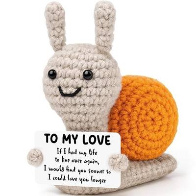 Crochet Snail Anniversary Birthday Gifts for Girlfriend Boyfriend Women Men | Funny To My Love Cute Sweetest Day Gift for Her Him, Romantic I Love You Girlfriend Day Gift for Gf Wife Couples Woman Fiance
