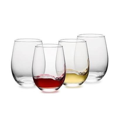Stemless Wine Glasses Set of 4, 18oz Red White Wine Glasses,Lead-free Wine Glasses for Home, Party, Wedding, Ideal Wine Accessories Gift,Clear