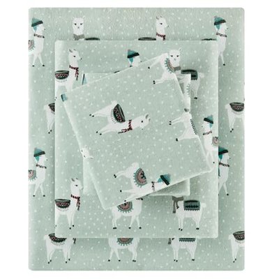 True North by Sleep Philosophy Cotton Sheet Set Cozy Print 100% Cotton Flannel Sheets Bedding Set, Oversized Sheets, Deep Pocket Fits Up to 12" Mattress Full Bed Sheets Full Toile Pine Trees 4 Piece
