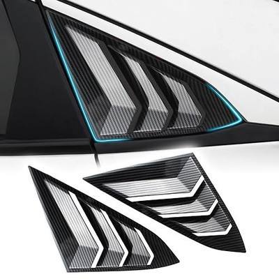 Rear Side Window Louvers for 10th Gen Civic Sedan Compatible with Honda Civic 2016-2021 Exterior Accessories Air Vent Window Scoop Shades Blinds Cover (Carbon Fiber)