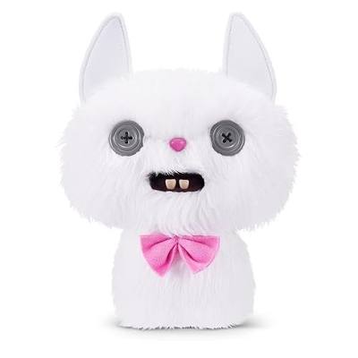 Fuggler Alley Cats 9-Inch Plush Toy (Cheezee) White by ZURU – Funny Ugly Monster Stuffed Animal with Human-Like Teeth, Collectible Plush for Kids, Tweens, Teens, Adults & Cat-Loving Weirdos